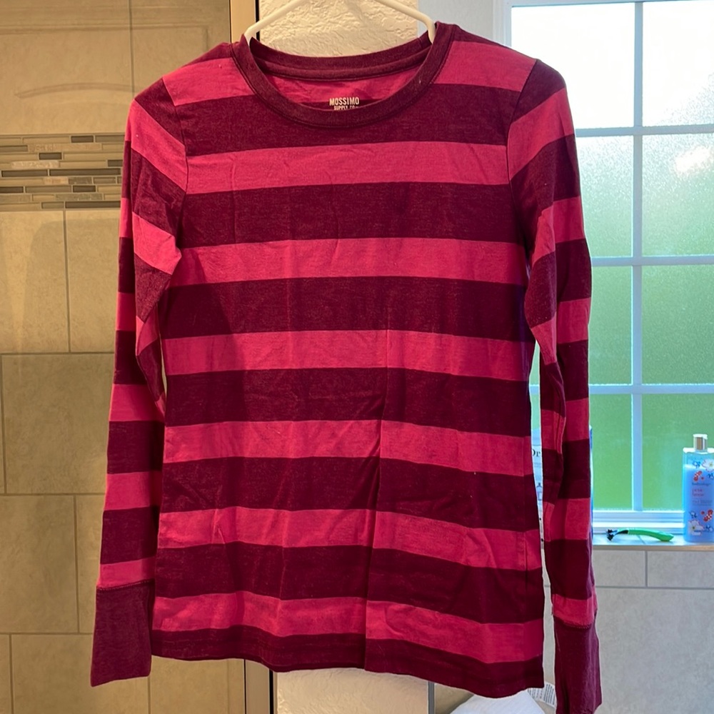 Mossimo Supply Co. pink and purple striped long sleeve shirt